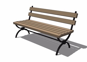 某公园详细的条形座椅设计SU(草图大师)模型