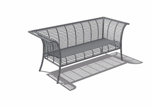 园林景观铁艺条形座椅设计SU(草图大师)模型
