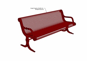 现代风格铁艺条形座椅设计SU(草图大师)模型