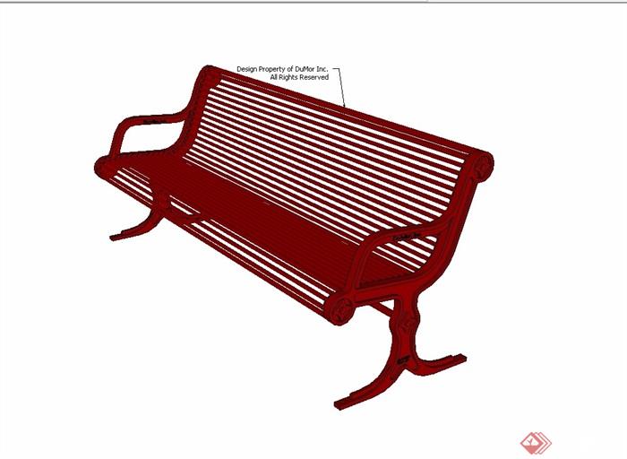 现代风格铁艺条形座椅设计su模型