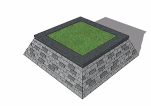 某金字塔式树池设计SU(草图大师)模型