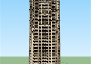 某新古典风格高层住宅小区楼模型