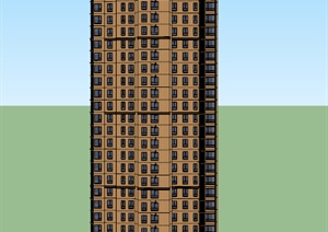 某高层详细完整的住宅建筑楼SU(草图大师)模型