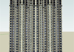 某现代风格详细的住宅高层建筑楼设计SU(草图大师)模型