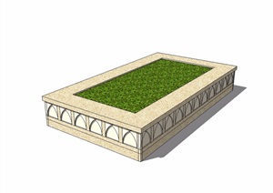 长方形树池设计SU(草图大师)模型