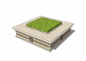 现代详细完整的树池设计SU(草图大师)模型
