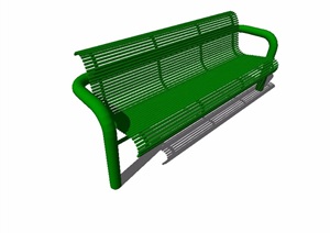 现代风格绿色条形座椅设计SU(草图大师)模型