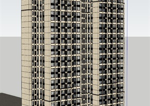 某新古典高层详细的住宅建筑楼SU(草图大师)模型