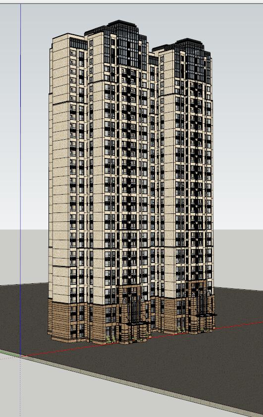 某新古典高层详细的住宅建筑楼su模型