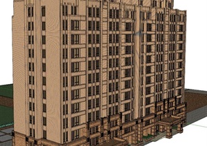 新古典风格高层住宅小区建筑楼SU(草图大师)模型