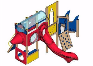 儿童组合器械游乐设施SU(草图大师)模型