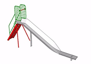 简约铁架滑梯设计SU(草图大师)模型