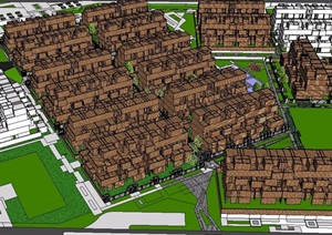 某中式住宅小区景观设计SU(草图大师)模型