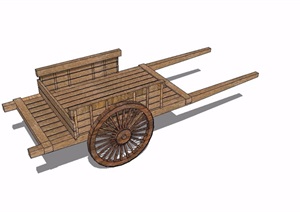 中式木车小品素材设计SU(草图大师)模型