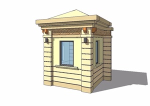 欧式某岗亭详细设计SU(草图大师)模型