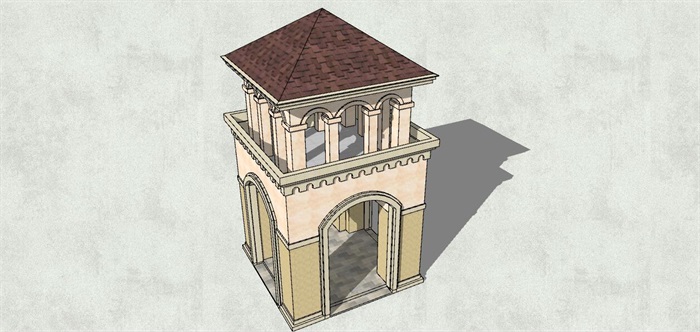 欧式风格岗亭景观亭设计su模型