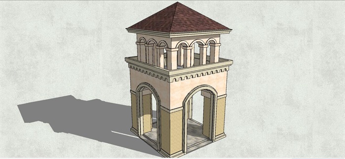 欧式风格岗亭景观亭设计su模型