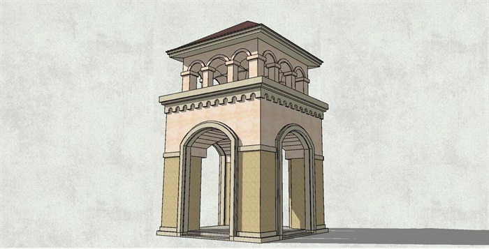 欧式风格岗亭景观亭设计su模型