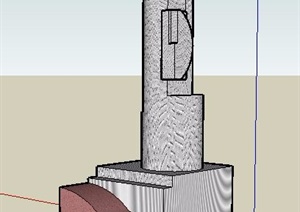 现代石材柱状雕塑设计SU(草图大师)模型
