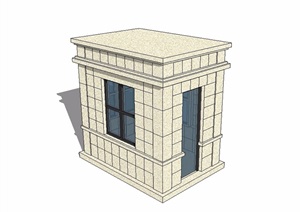 某欧式岗亭素材设计SU(草图大师)模型