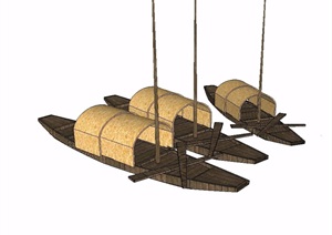 渔船小品素材设计SU(草图大师)模型