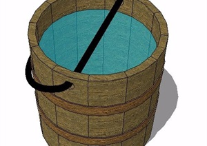 木桶水桶SU(草图大师)模型