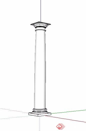 欧式罗马柱景观柱su模型