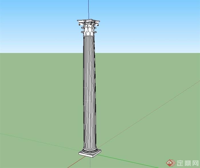 某欧式建筑柱子素材su模型