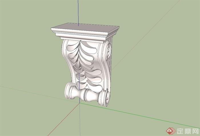 某欧式柱子构件素材设计su模型