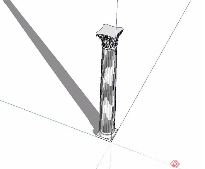 欧式建筑构件柱子su模型