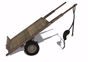 木板车木车设计SU(草图大师)模型