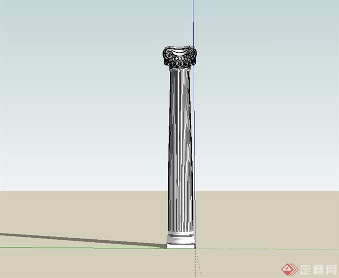 某欧式景观柱子素材设计su模型