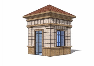 欧式岗亭素材详细设计SU(草图大师)模型