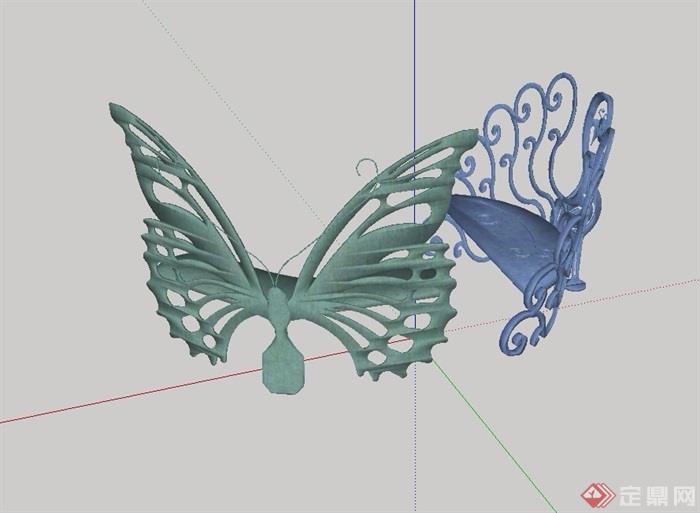 某蝴蝶动物雕塑小品su模型