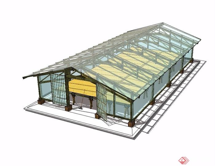 竹棚温室建筑设计su模型