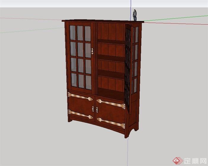 某家具木质柜子设计su模型