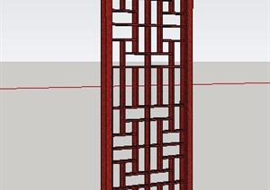 中式木制门扇SU(草图大师)模型
