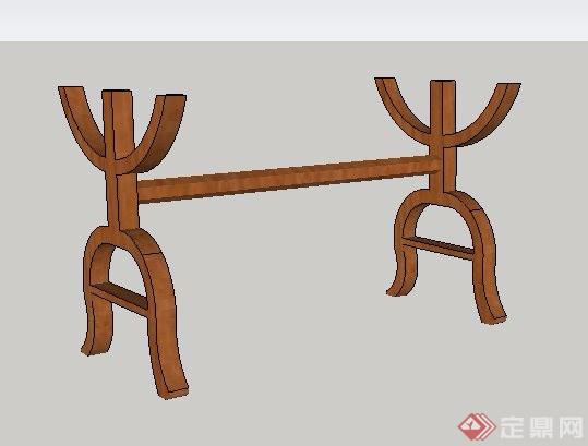 木制置物架设计su模型