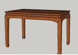 木桌素材设计SU(草图大师)模型