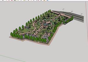某体育公园景观设计SU(草图大师)模型