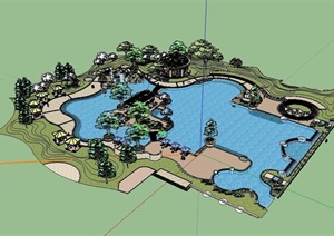 某公园详细的景观素材设计SU(草图大师)模型