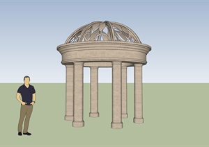 欧式亭子完整设计SU(草图大师)模型