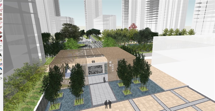一个新中式居住区中庭景观方案ＳＵ模型(4)