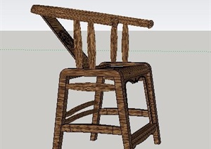 木制座椅设计SU(草图大师)单体模型