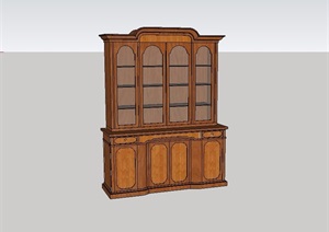 某室内木质详细柜子设计SU(草图大师)模型