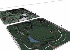 体育公园详细景观设计SU(草图大师)模型