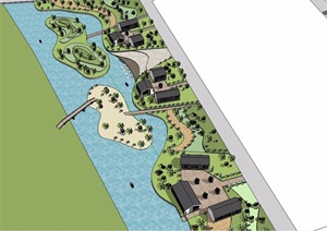 湖滨公园详细景观设计SU(草图大师)模型