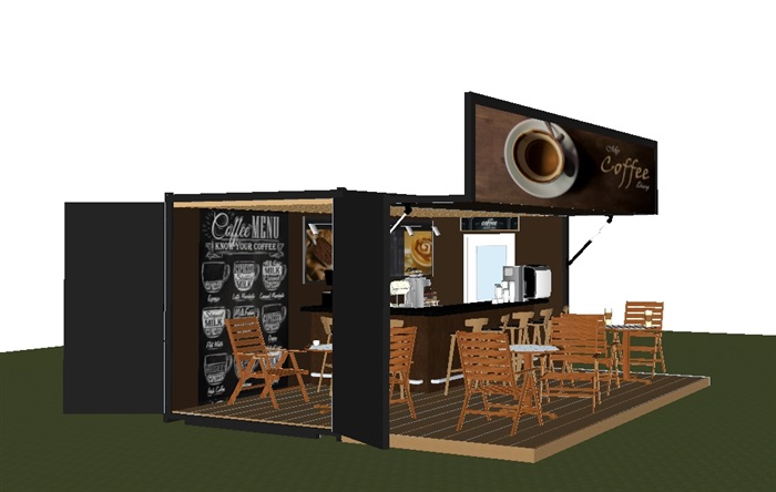 集装箱式小咖啡厅SU模型(5)