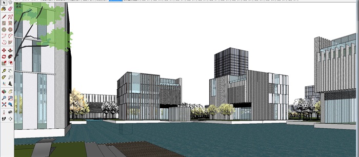 现代风格高新产业园建筑与景观规划方案ＳＵ模型(2)