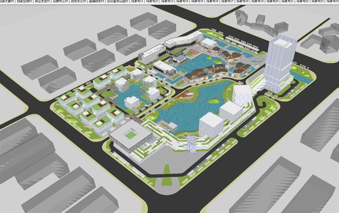 现代风格高新产业园建筑与景观规划方案ＳＵ模型(6)
